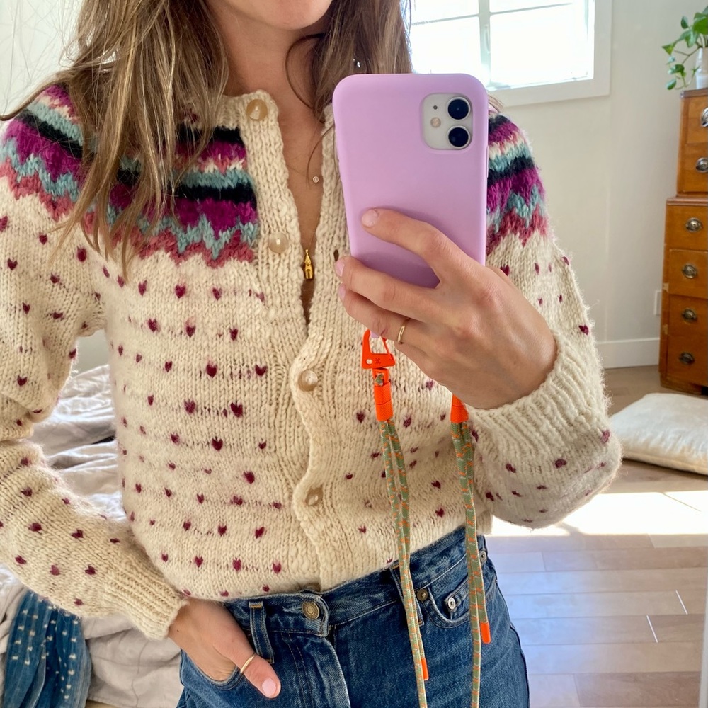 LAST CHANCE Vintage Wool Folk Intarsia Sweater HANDMADE